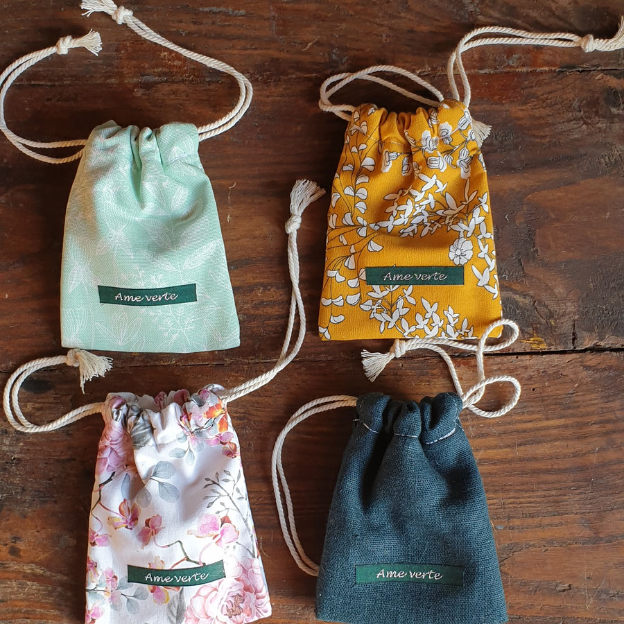 Pochette à savon en coton ou lin